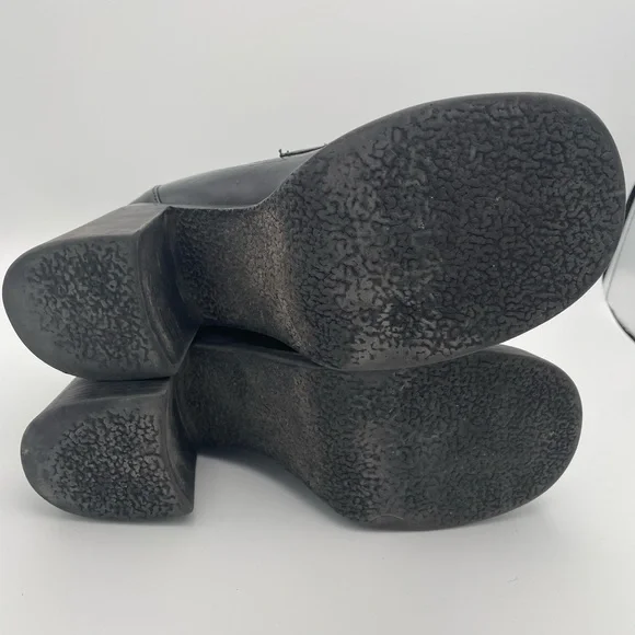 Women's Black Chunky Heel Loafers Bongo - Picture 6 of 8